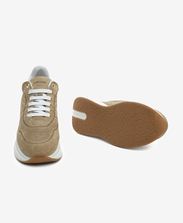 Kadın Bej Hakiki Deri Sneaker Ayakkabı - 6