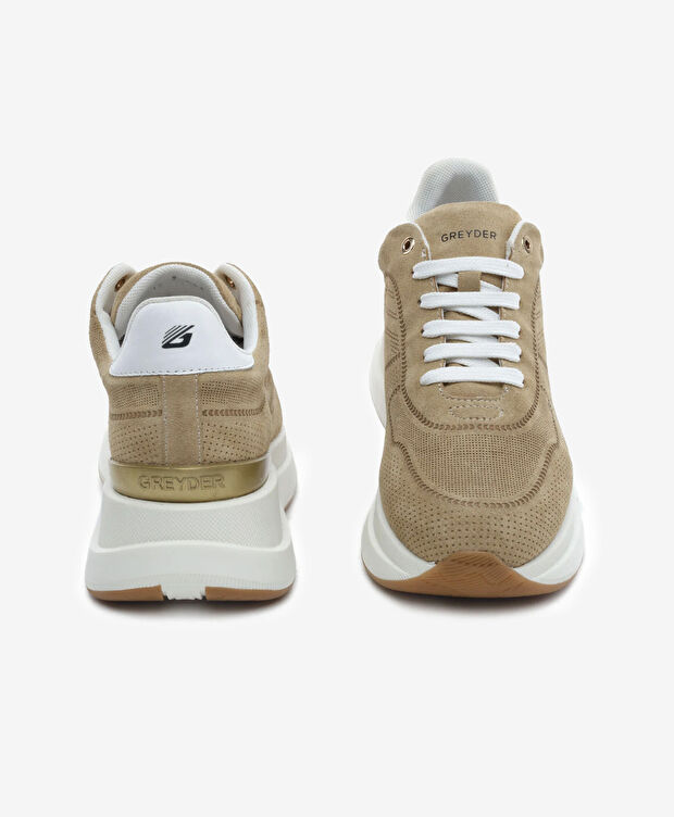 Kadın Bej Hakiki Deri Sneaker Ayakkabı - 7