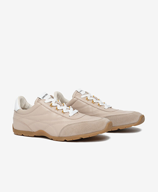 Kadın Bej Hakiki Deri Sneaker Ayakkabı - 3