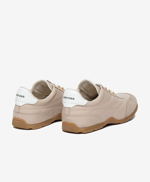 Kadın Bej Hakiki Deri Sneaker Ayakkabı - 4