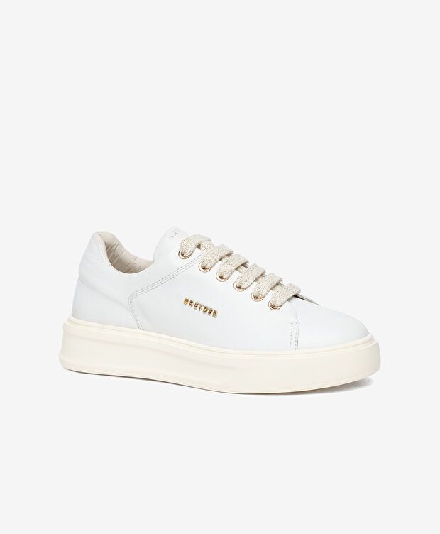 Kadın Beyaz Hakiki Deri Sneaker Ayakkabı - 2