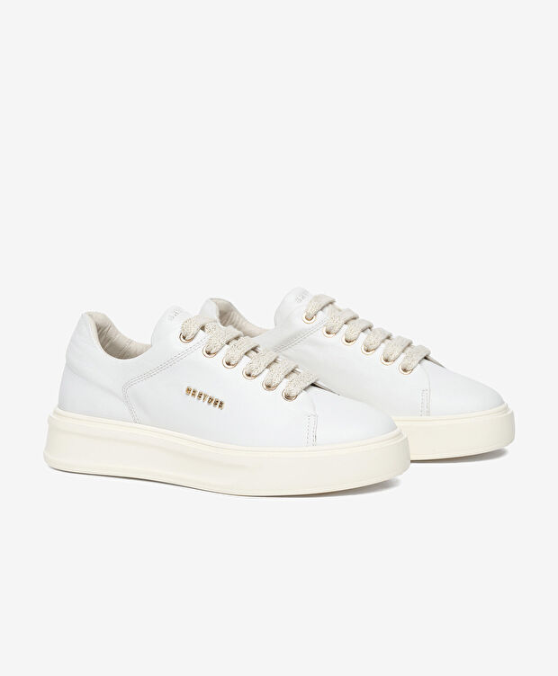 Kadın Beyaz Hakiki Deri Sneaker Ayakkabı - 3