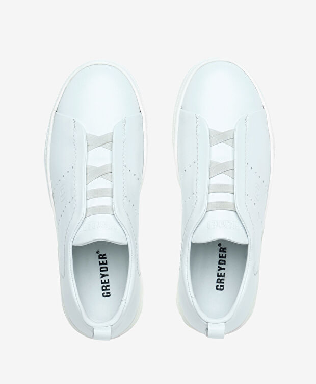 Kadın Beyaz Hakiki Deri Sneaker Ayakkabı - 5