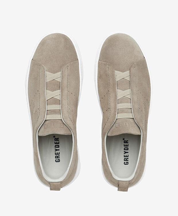 Kadın Açık Vizon Kırışık Rugan Hakiki Deri Sneaker Ayakkabı - 5