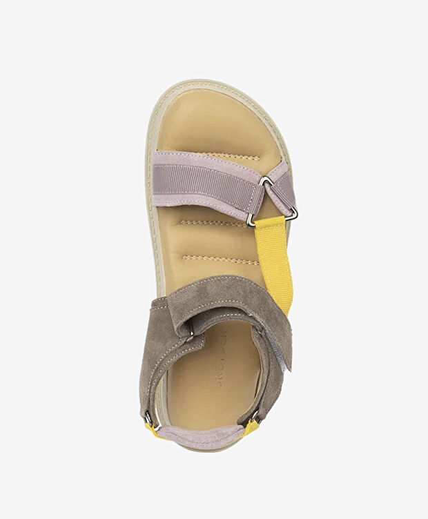 Kadın Vizon Süet Hakiki Deri Spor Sandalet - 4