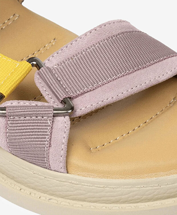 Kadın Vizon Süet Hakiki Deri Spor Sandalet - 5