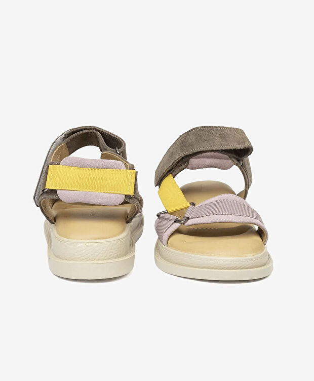 Kadın Vizon Süet Hakiki Deri Spor Sandalet - 7