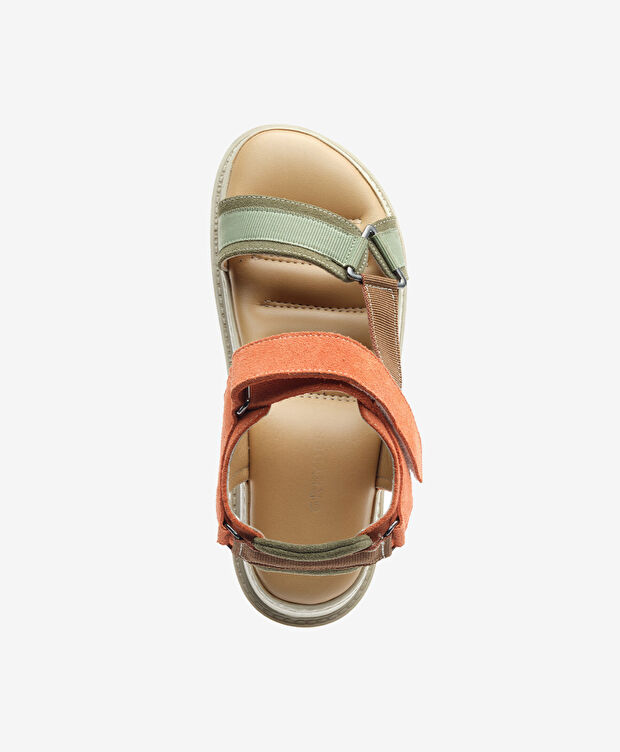 Kadın Çağla Kiremit Süet Hakiki Deri Spor Sandalet - 4