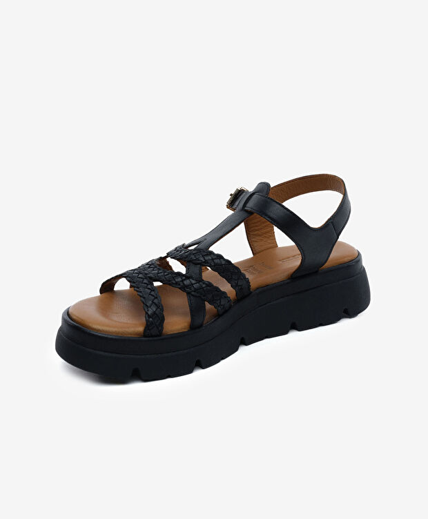 Kadın Siyah Hakiki Deri Sandalet - 3