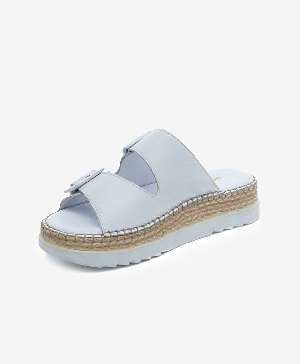 Kadın Beyaz Hakiki Deri Comfort Terlik - 3