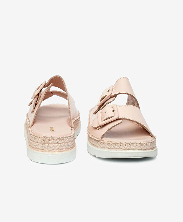 Kadın Pudra Hakiki Deri Comfort Terlik - 7