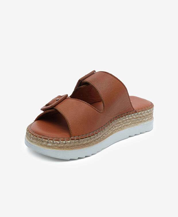 Kadın Taba Hakiki Deri Comfort Terlik - 3