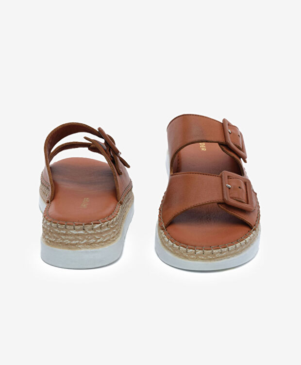 Kadın Taba Hakiki Deri Comfort Terlik - 7