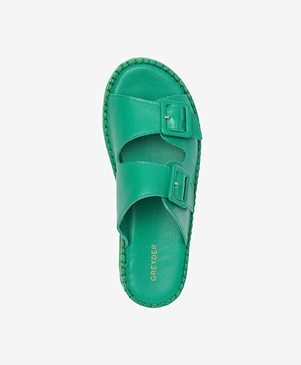 Kadın Yeşil Hakiki Deri Comfort Terlik - 4