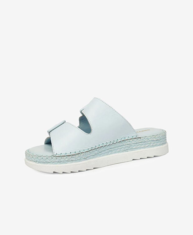 Kadın Bebe Mavi Hakiki Deri Comfort Terlik - 3