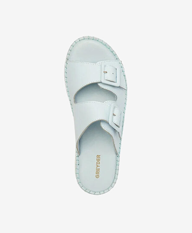 Kadın Bebe Mavi Hakiki Deri Comfort Terlik - 4