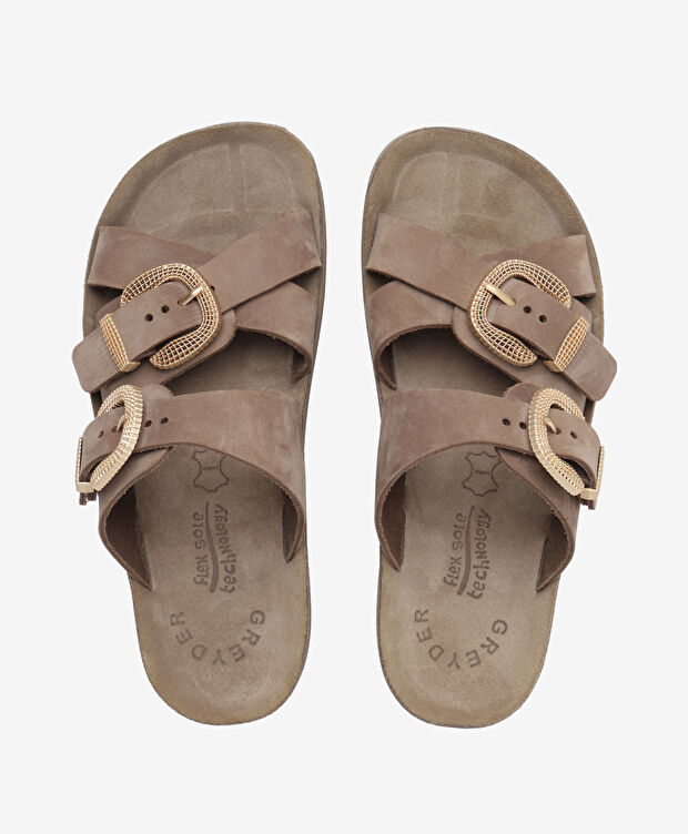 Kadın Kahverengi Nubuk Hakiki Deri Terlik - 5