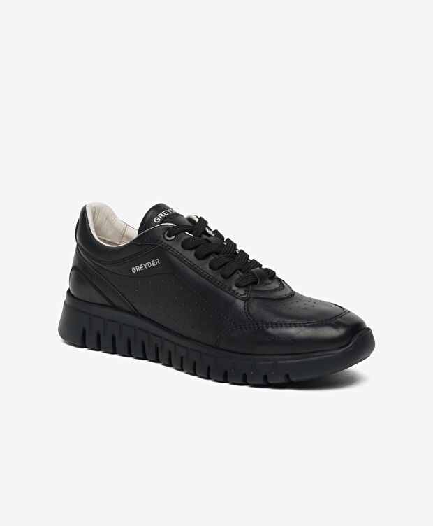 Kadın Siyah Hakiki Deri Spor Ayakkabı - 2