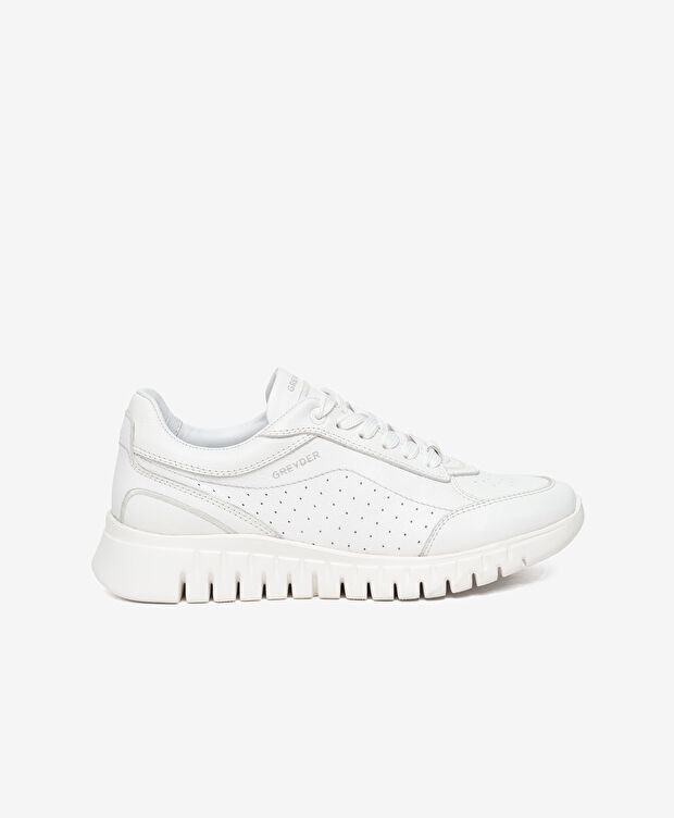 Kadın Beyaz Hakiki Deri Günlük Spor Ayakkabı - 1