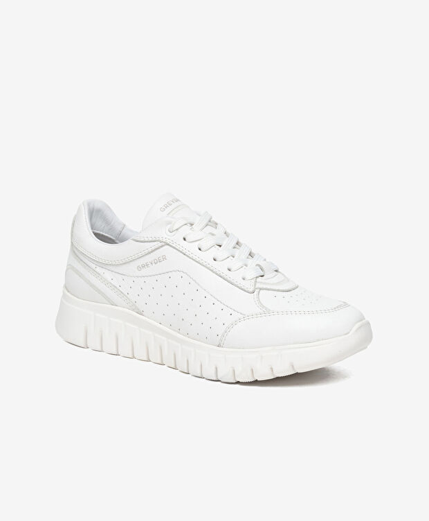 Kadın Beyaz Hakiki Deri Günlük Spor Ayakkabı - 2