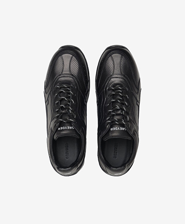 Kadın Siyah Hakiki Deri Spor Ayakkabı - 5