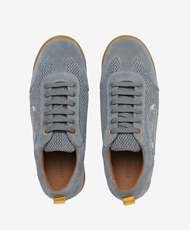 Kadın Mavi Hakiki Deri Sneaker Ayakkabı - 5