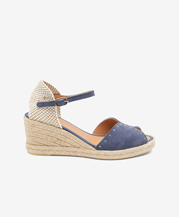 Kadın Mavi Süet Comfort Sandalet - 1