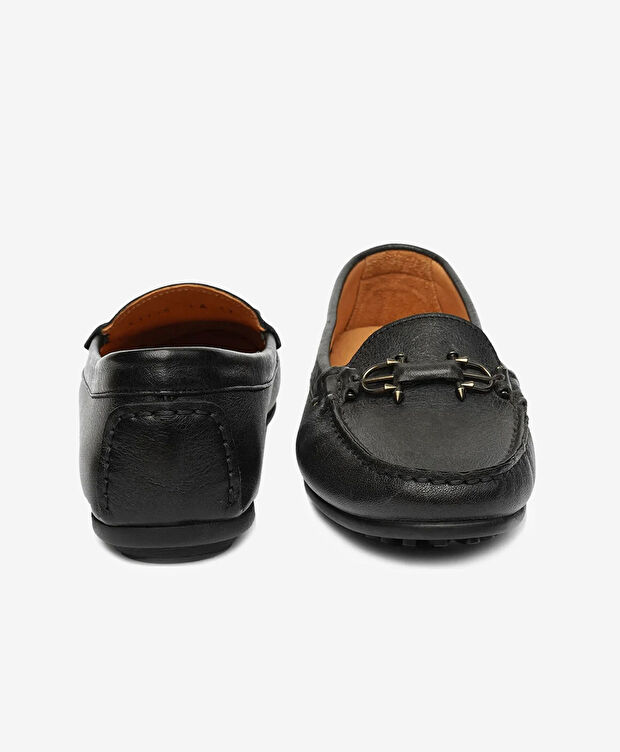 Kadın Siyah Hakiki Deri Loafer Ayakkabı - 8