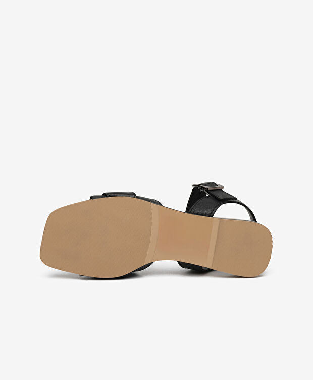 Kadın Siyah Hakiki Deri Sandalet - 6