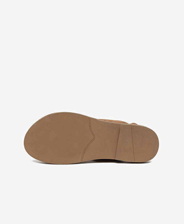 Kadın Taba Süet Hakiki Deri Sandalet - 6