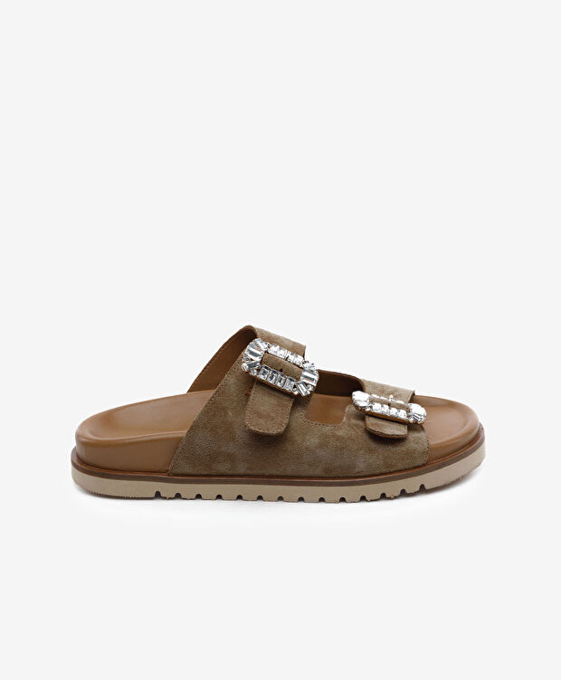 Kadın Sigaro Süet Hakiki Deri Terlik - 1