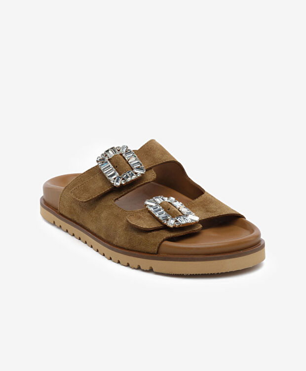 Kadın Sigaro Süet Hakiki Deri Terlik - 2