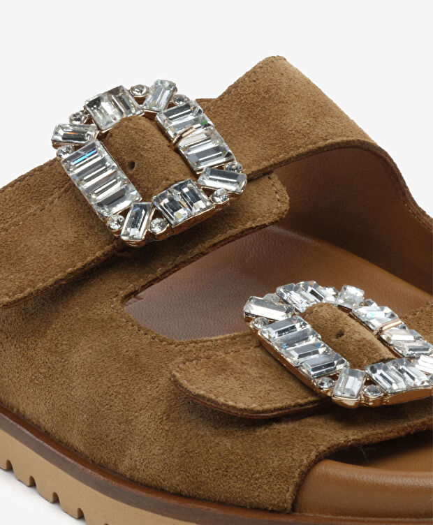 Kadın Sigaro Süet Hakiki Deri Terlik - 5