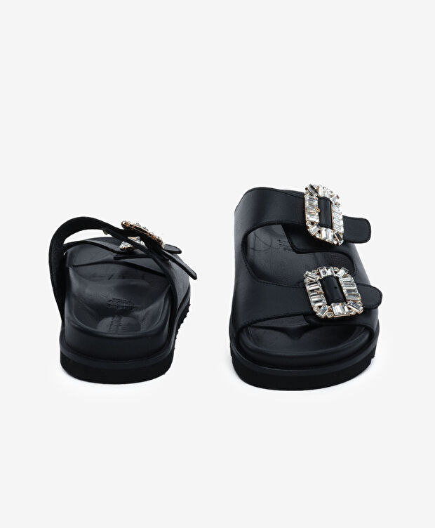 Kadın Siyah Hakiki Deri Terlik - 7