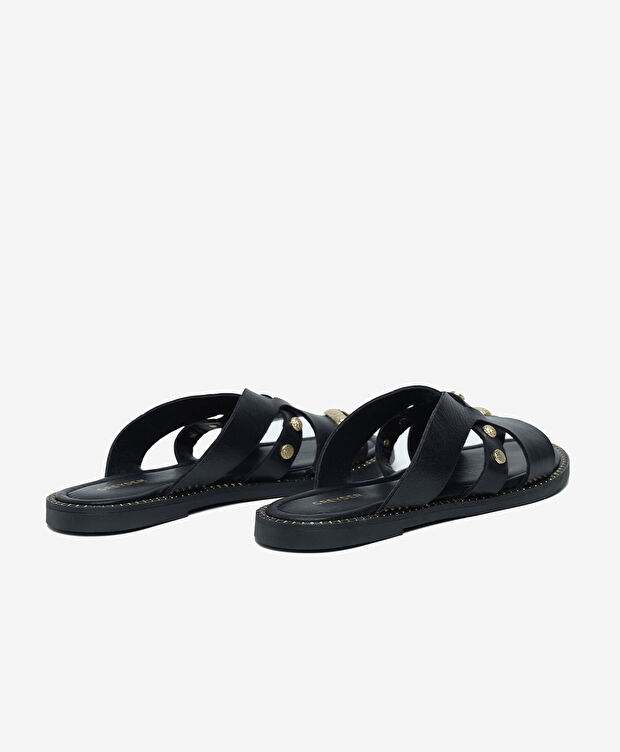 Kadın Siyah Hakiki Deri Terlik - 4