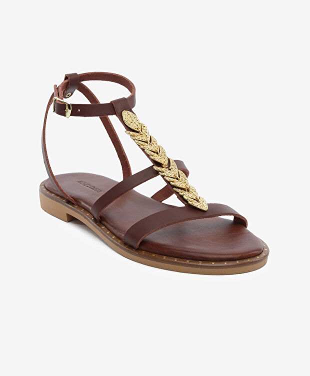 Kadın Kahverengi Hakiki Deri Sandalet - 2