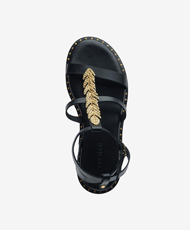 Kadın Siyah Hakiki Deri Sandalet - 4