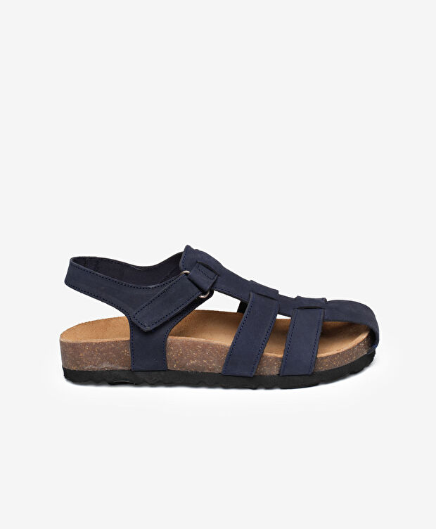 Erkek Çocuk Lacivert Hakiki Deri Sandalet - 1