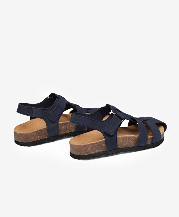 Erkek Çocuk Lacivert Hakiki Deri Sandalet - 4