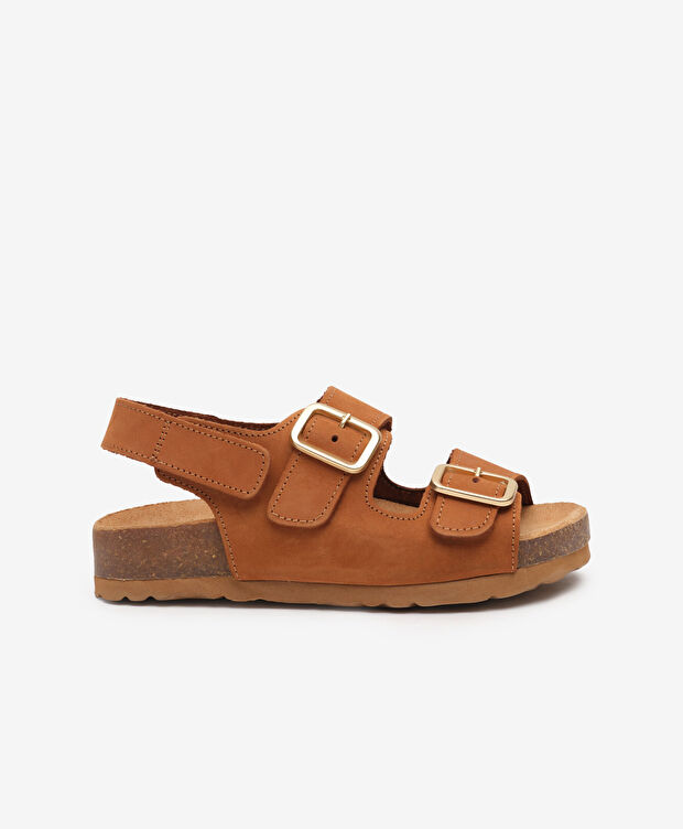 Kız Çocuk Sigaro Hakiki Deri Nubuk Sandalet - 1