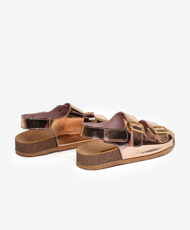 Kız Çocuk Hakiki Deri Bakır Sandalet - 4