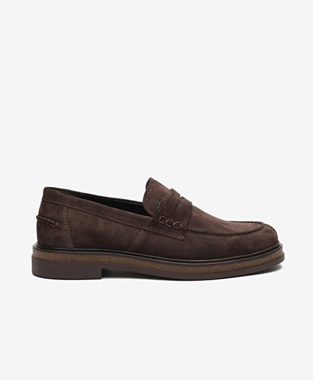 Erkek Kahverengi Hakiki Deri Loafer Ayakkabı - 1