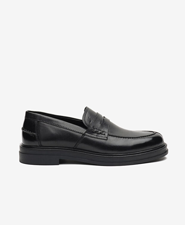 Erkek Siyah Hakiki Deri Loafer Ayakkabı - 1