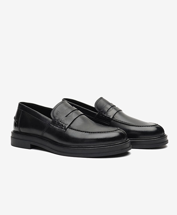 Erkek Siyah Hakiki Deri Loafer Ayakkabı - 3