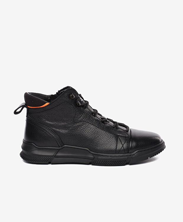Erkek Siyah Hakiki Deri Sneaker Bot - 1