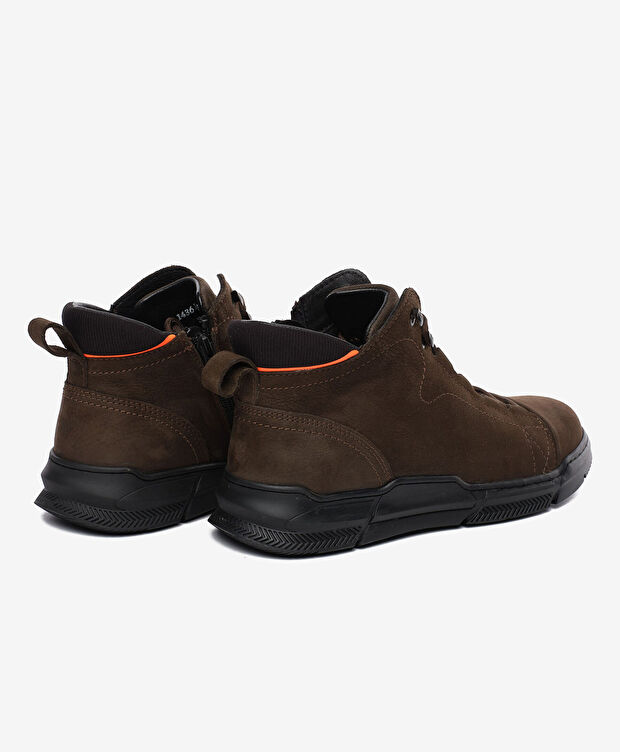 Erkek Duman Hakiki Deri Sneaker Bot - 4