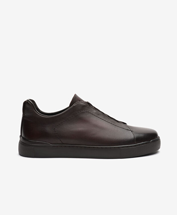 Erkek Kahverengi Hakiki Deri Sneaker Ayakkabı - 1