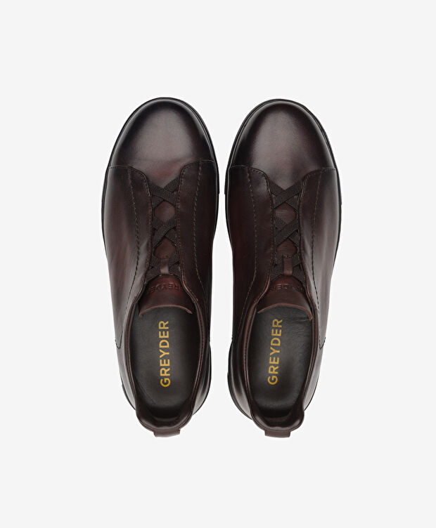Erkek Kahverengi Hakiki Deri Sneaker Ayakkabı - 5