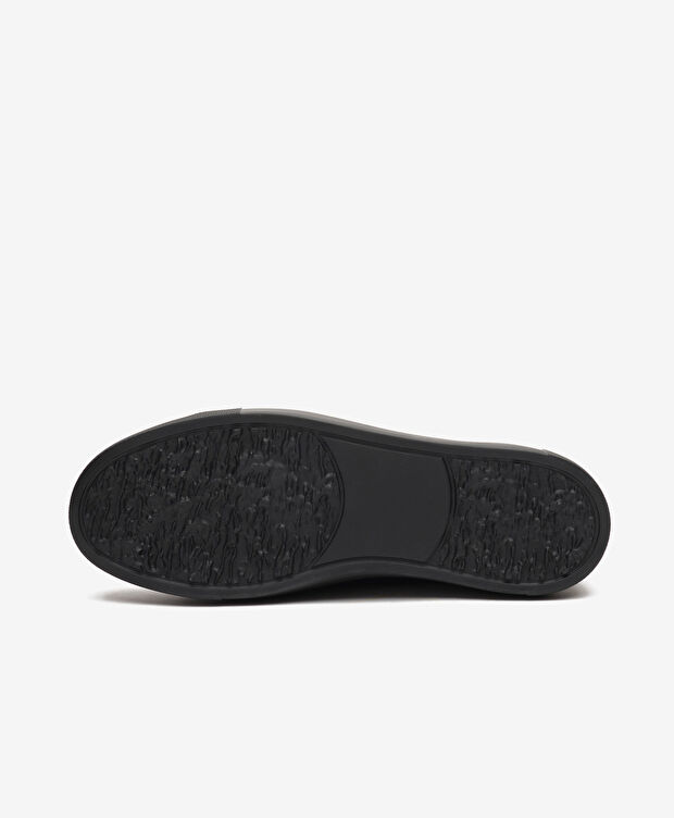 Erkek Siyah Hakiki Deri Sneaker Ayakkabı - 6