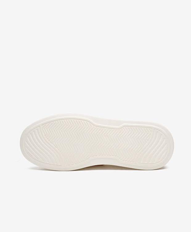 Erkek Kırık Beyaz Hakiki Deri Sneaker Ayakkabı - 6